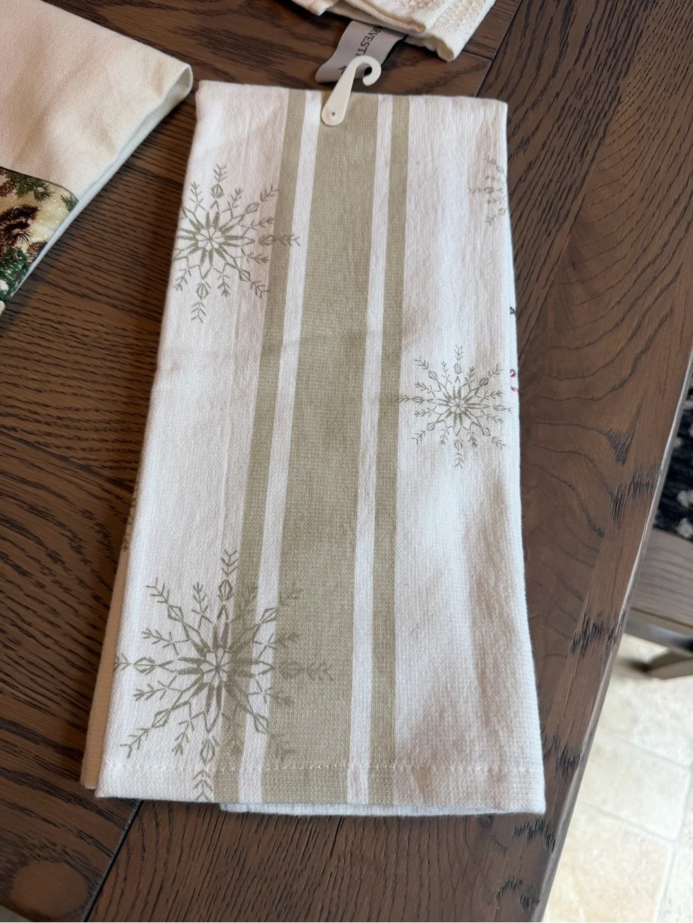 Dual Purpose Towel - White with Red Cardinal 'JOY' Design
